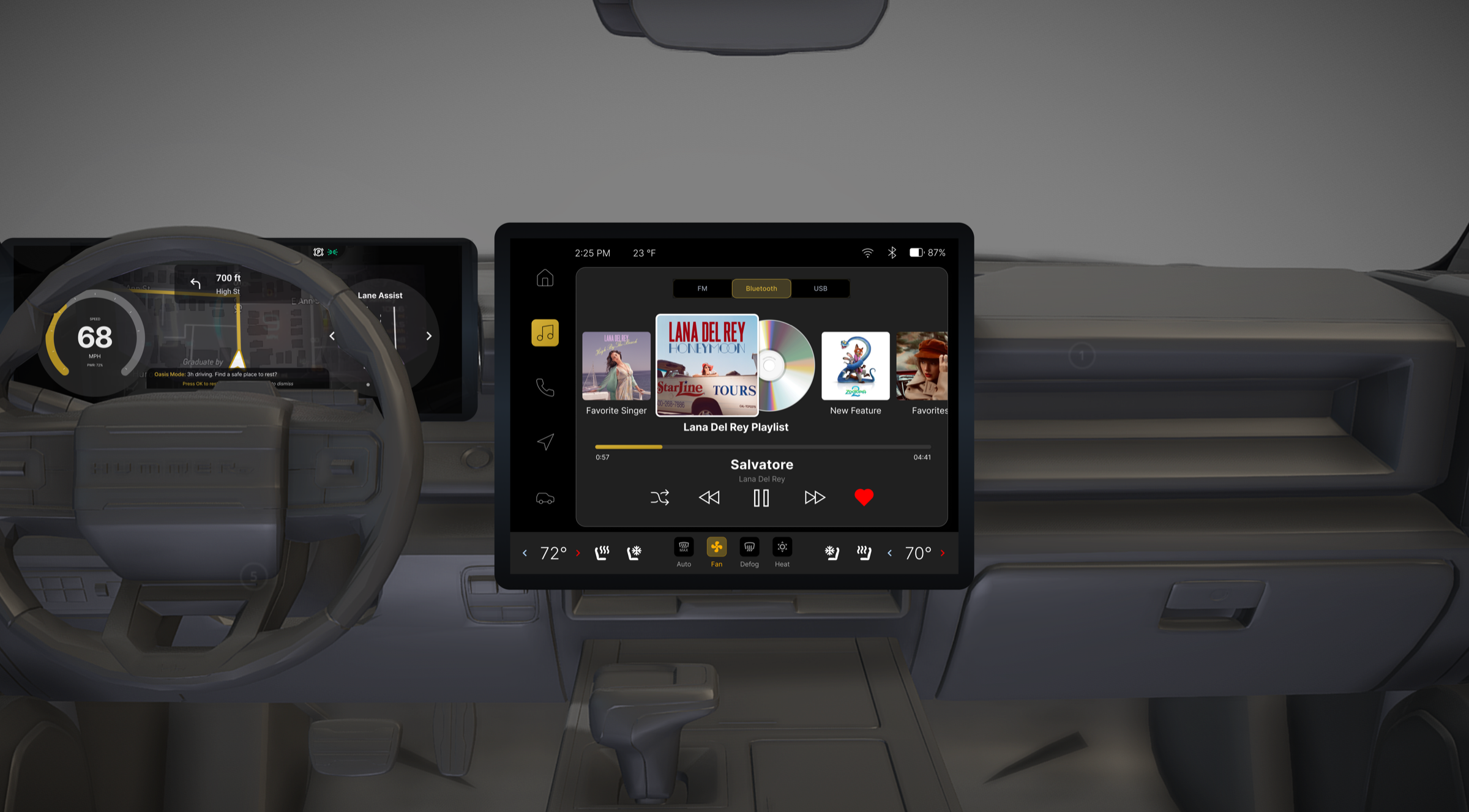 GMC Truck HMI — Driver and Center Cluster Mockup