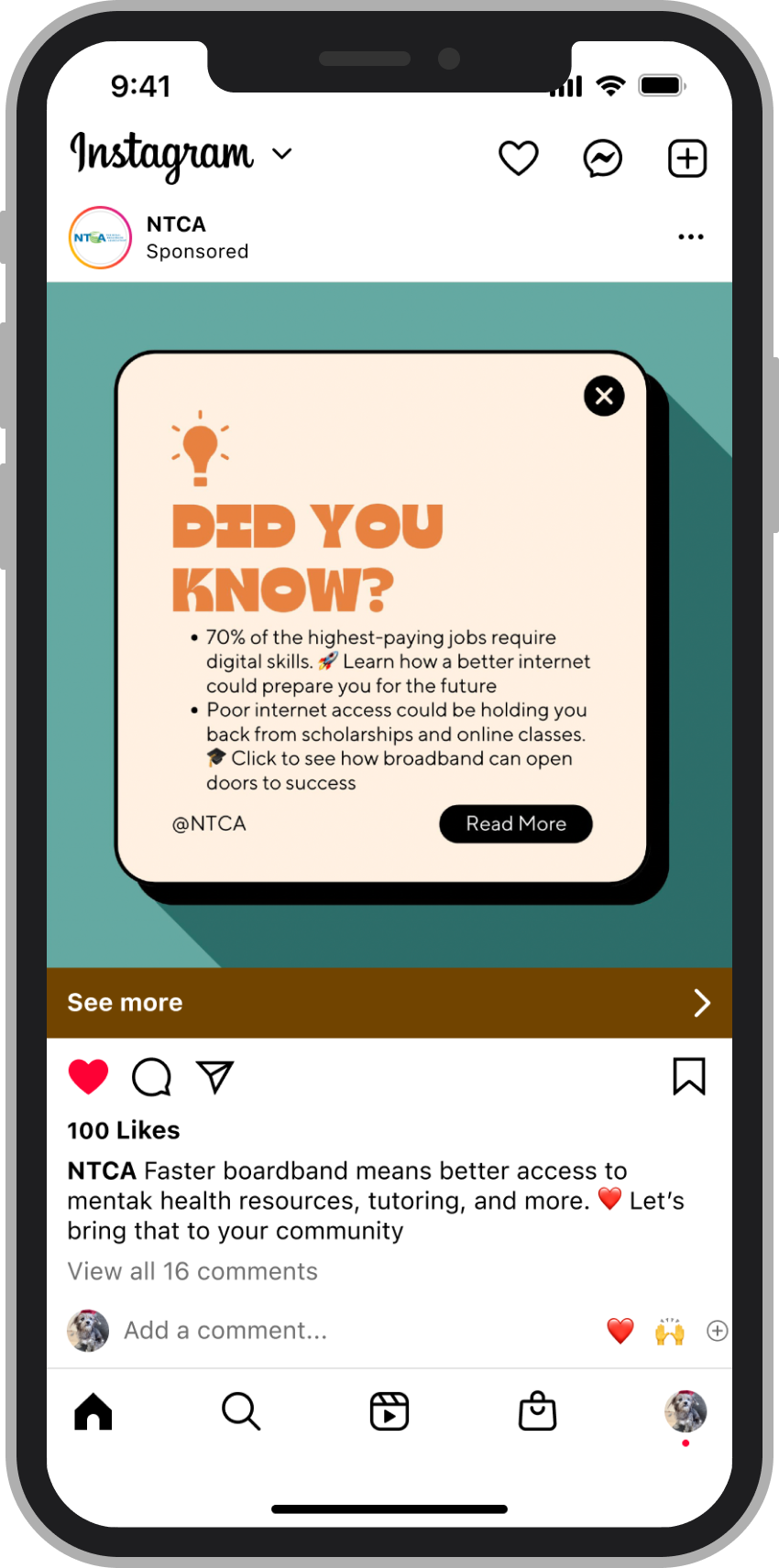 NTCA Instagram post mockup