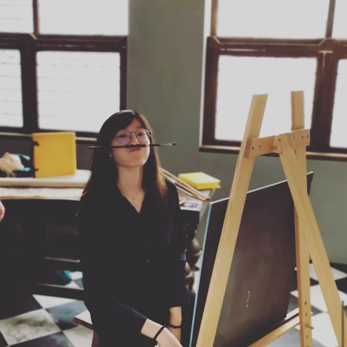Sophia in drawing studio